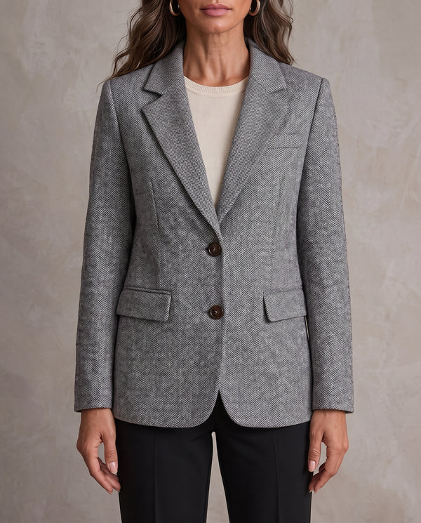Lucía | Blazer gris de espiga